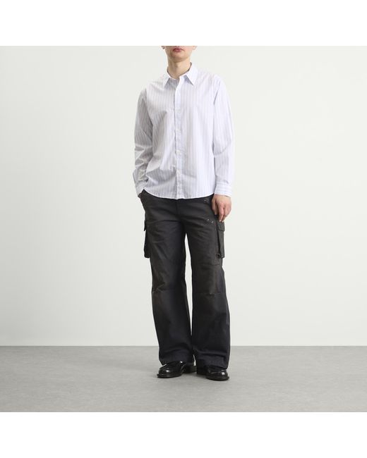 mfpen White Business Stripe Evening Shirt for men