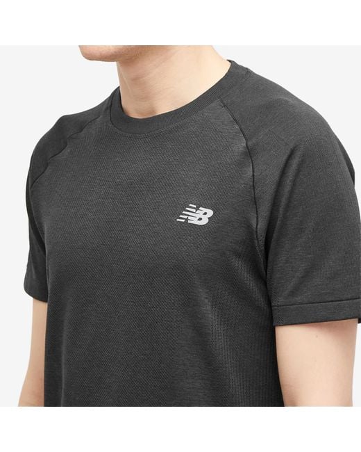New Balance Black Nb Athletics Seamless T-Shirt for men