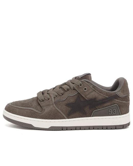 A Bathing Ape Brown Nubuck Sk8 Sta Sneaker for men