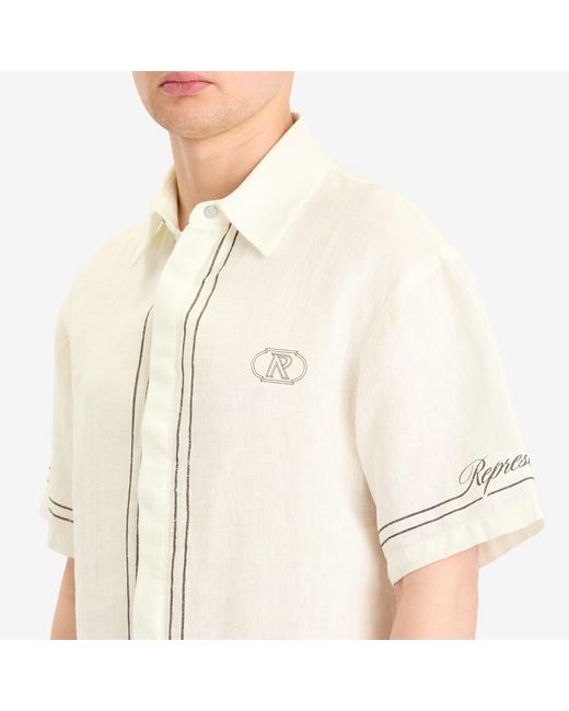 Represent White Border Vacation Shirt for men