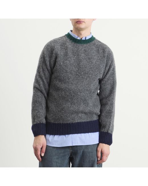 Howlin' By Morrison Gray Howlin' Captain Harry Contrast Trim Jumper for men