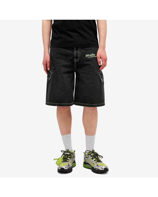 Off-White c/o Virgil Abloh Black Off Denim Safari Cargo Shorts for men