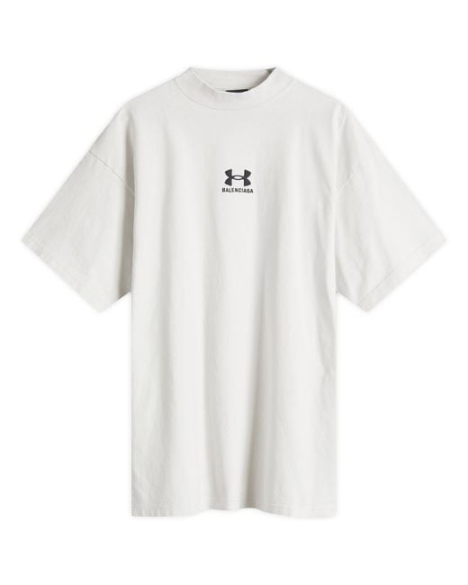 Balenciaga White Under Armour Oversized T-Shirt for men