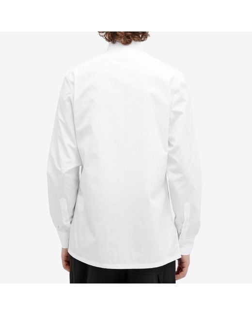 Givenchy White 4G Embroidered Poplin Shirt for men