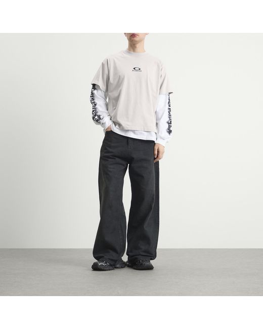 Balenciaga White Metal Merch Double T-Shirt for men