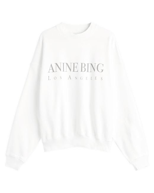 Anine Bing Jaci Los Angeles Sweatshirt in White | Lyst