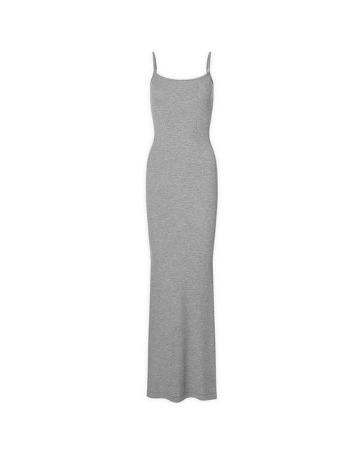 Skims Gray Soft Lounge Long Slip Dress