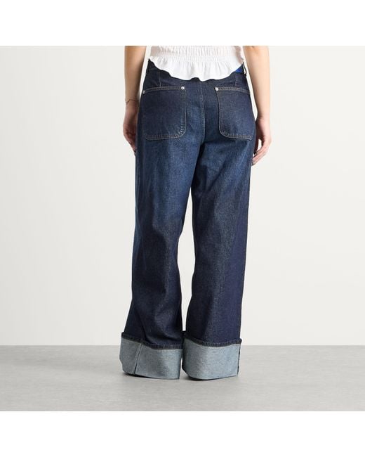 Damson Madder Blue Gigi Baggy Wide Turn Jeans