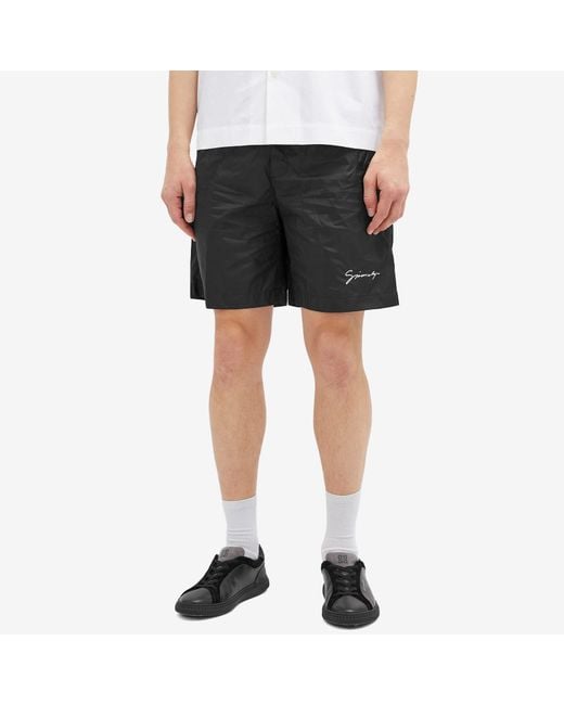 Givenchy Black Logo Embroidery Swim Shorts for men