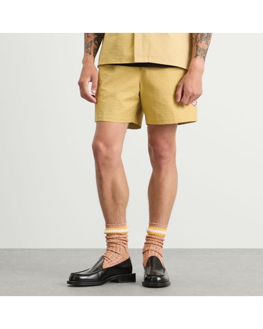Casablanca Yellow Drawstring Cotton Jacquard Monogram Shorts for men