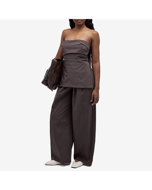 St. Agni Brown Strapless Tie Back Top