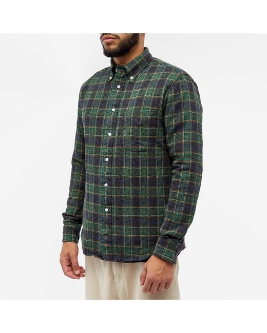 Gitman Vintage Button Down Tweed Check Shirt in Green for Men | Lyst  Australia