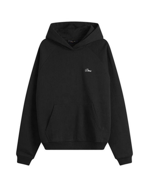 Dime Black Cursive Small Logo Hoodie for men