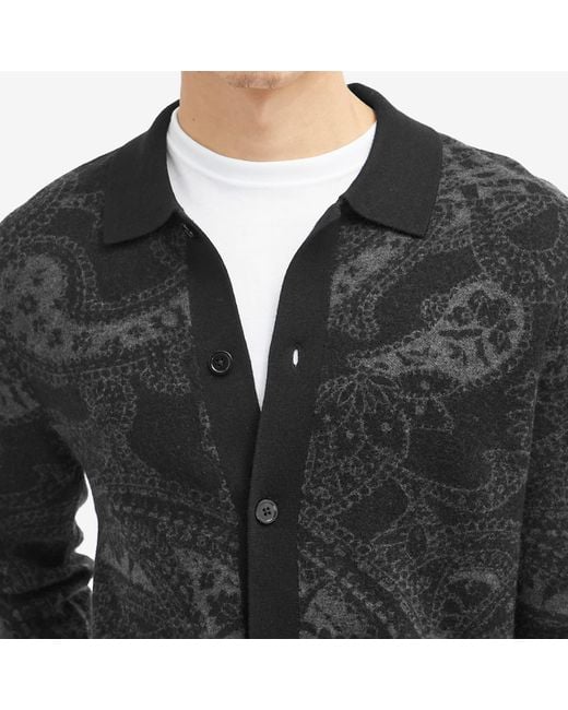 NN07 Black Emerson Paisley Cardigan for men
