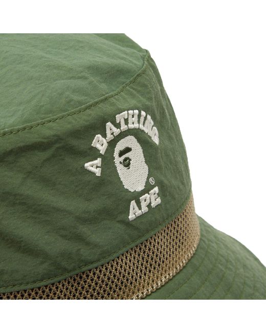 A Bathing Ape Green Colour Blocking Bucket Hat for men