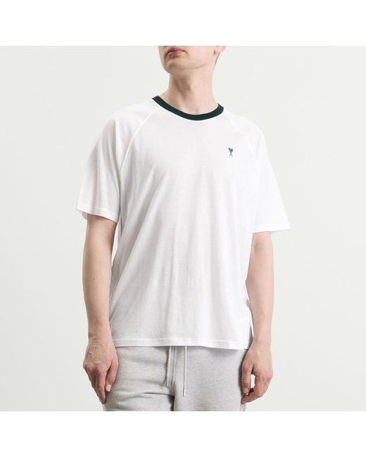AMI White Mercerised Jersey Adc T-Shirt for men