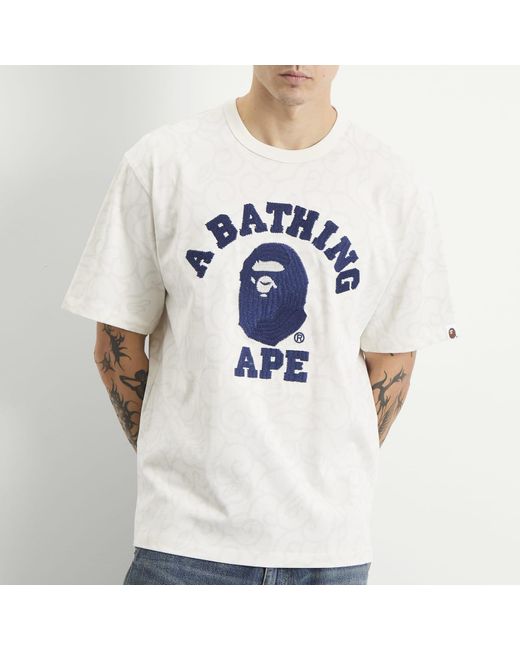A Bathing Ape Blue Washed Cloud Camo T-Shirt for men
