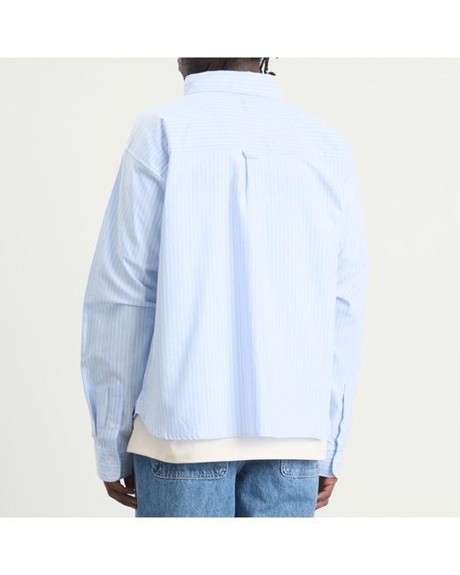 About Blank Blue Oxford Script Shirt for men