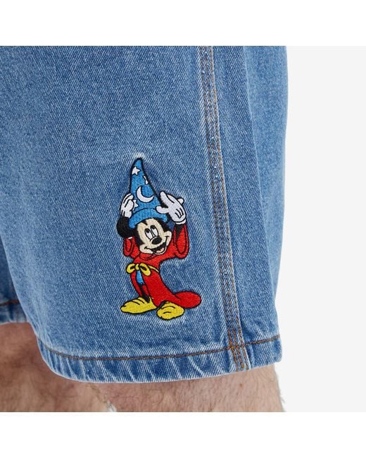 Butter Goods Blue X Disney Sorcerer Baggy Denim Shorts for men