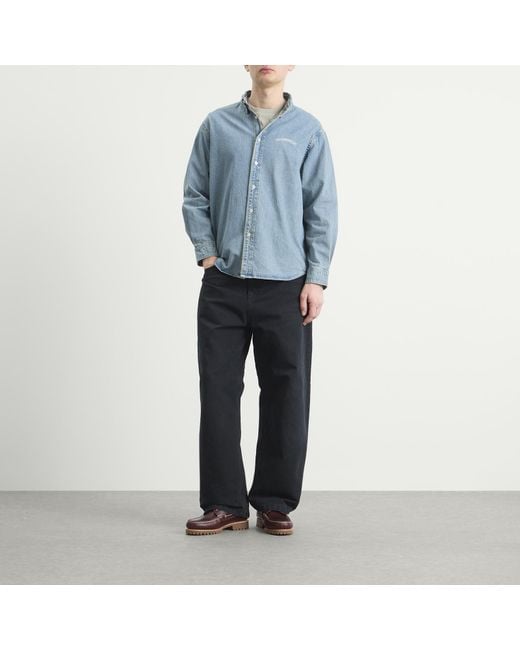 Thisisneverthat Blue Washed Denim Shirt for men