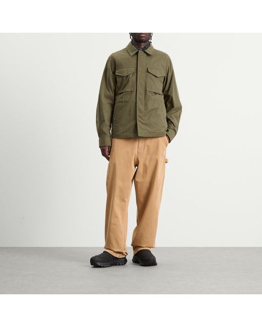 Moncler Green Roquille Brushed Cotton Shirt Jacket for men