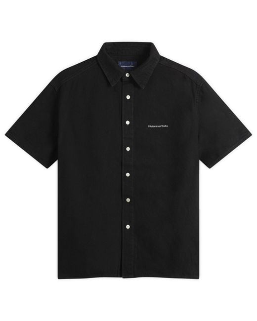 Thisisneverthat Black Washed Denim Short Sleeve Shirt for men