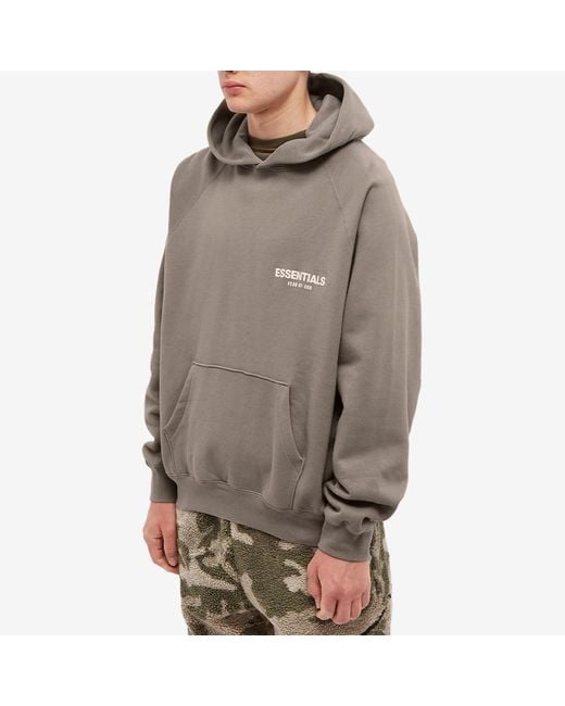 Fear of God ESSENTIALS Logo Popover Hoody in Brown for Men | Lyst UK