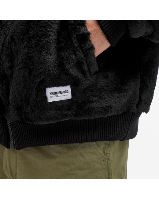 Neighborhood Black Fur Logo Jacket for men