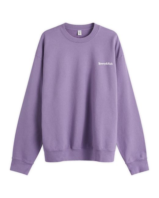Sporty & Rich Purple Health Is Wealth Crewneck