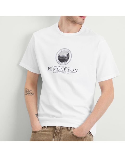 Pendleton White Collegiate T-Shirt for men