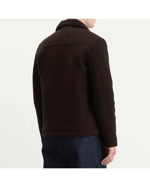 NN07 Black Gael Brushed Wool Jacket for men