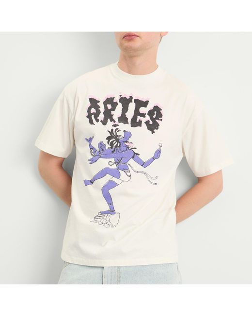 Aries Blue Faded The Destroyer T-Shirt for men