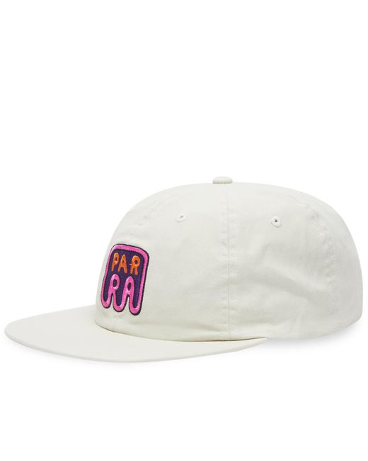 by Parra White Fast Food Logo 6 Panel Cap for men