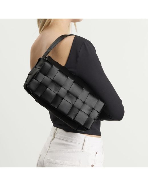 St. Agni Black Woven Envelope Slim Tote