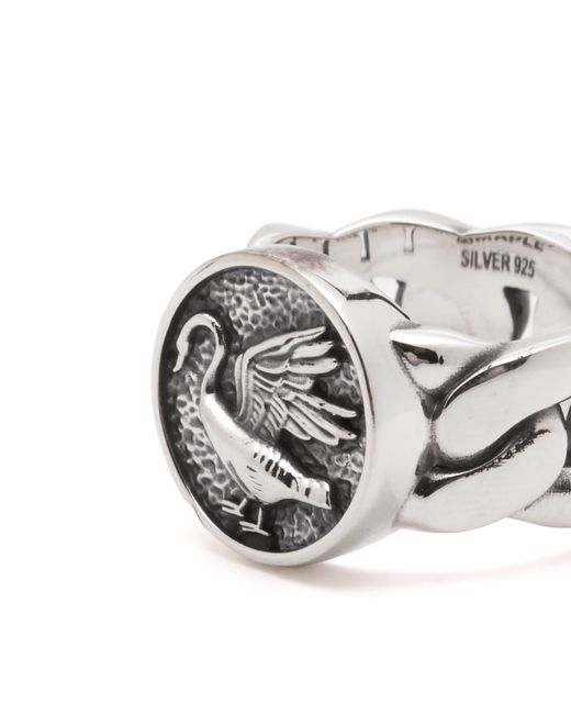 Maple Metallic Swan Ring for men
