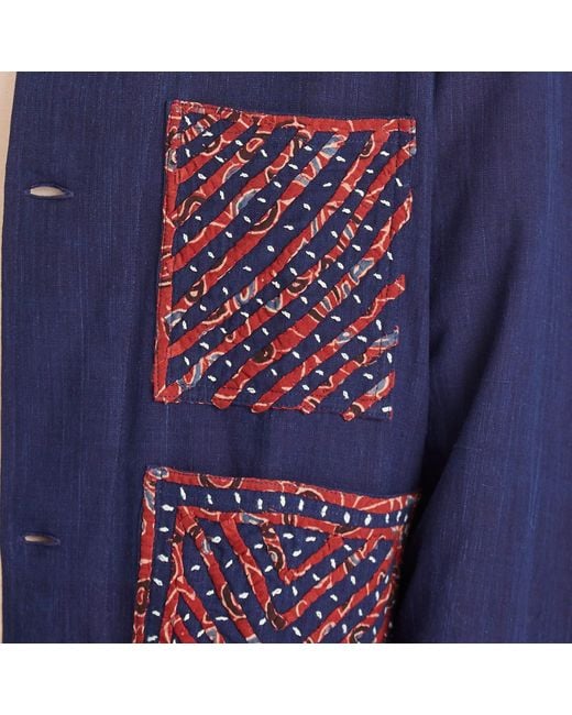 Kardo Blue Bodhi Patchwork Jacket for men