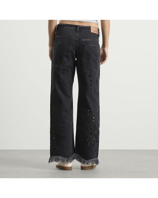 Isabel Marant Black Amia Embroidered Jeans
