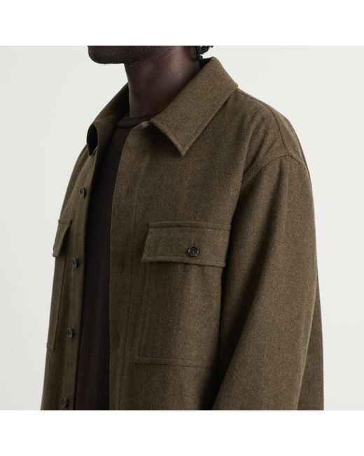 Jil Sander Green Wool Overshirt for men