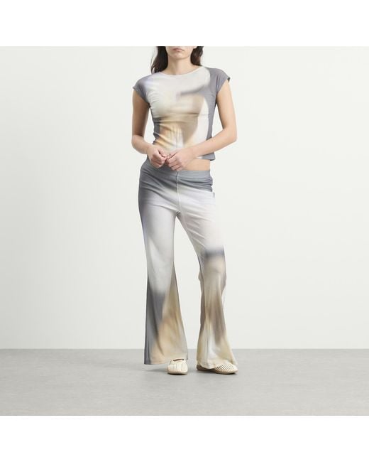 Kijun Gray Sheer Print Flared Pants