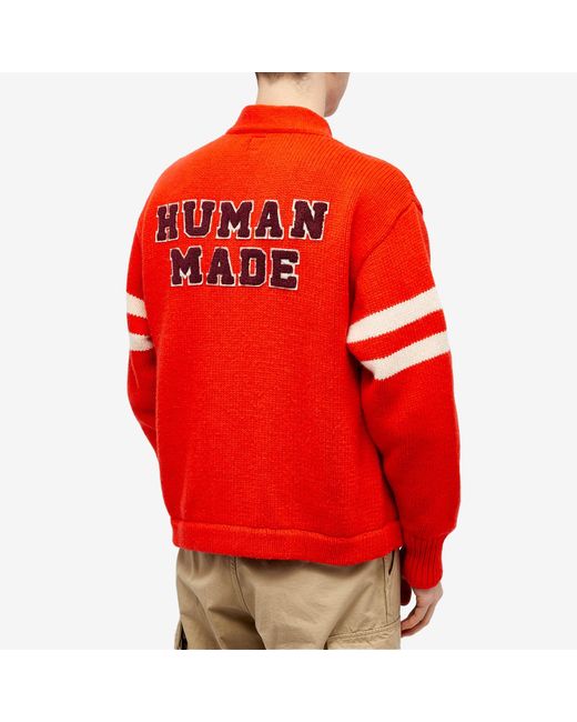 Human Made Red Low Gauge Knit Cardigan for men