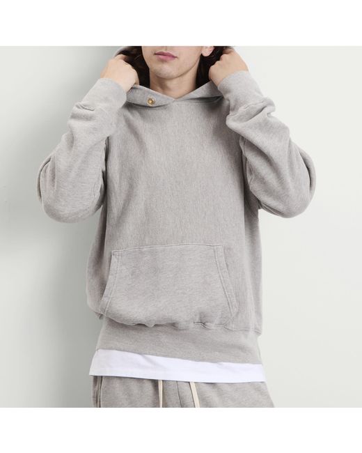 Les Tien Gray Heavyweight Hoodie for men