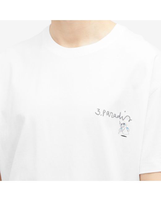 3.PARADIS White X Edgar Plans Chalkboard T-Shirt for men