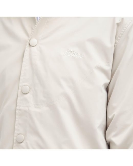 Dime White Cursive Coach Jacket for men