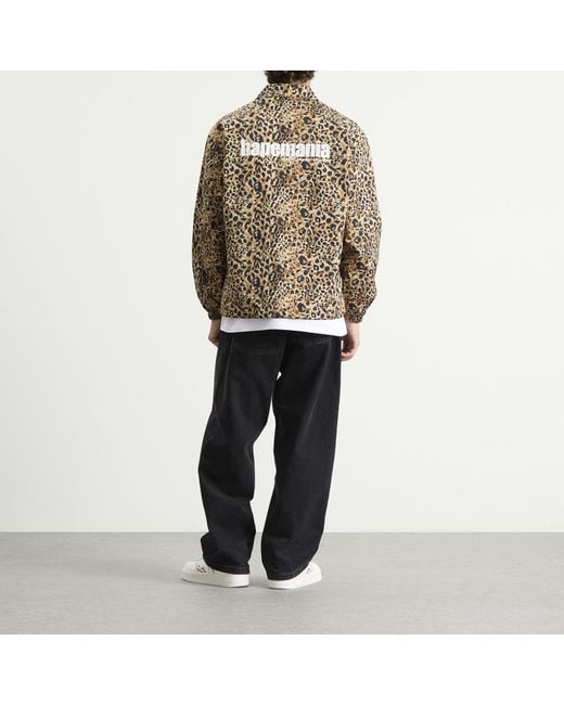 A Bathing Ape Brown Wild Leopard Coach Jacket for men