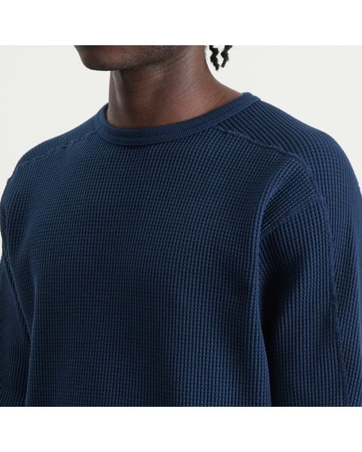Nanamica Blue Crew Neck Thermal Sweatshirt for men