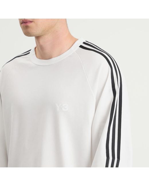 Y-3 White Wire Three Stripe T-Shirt for men