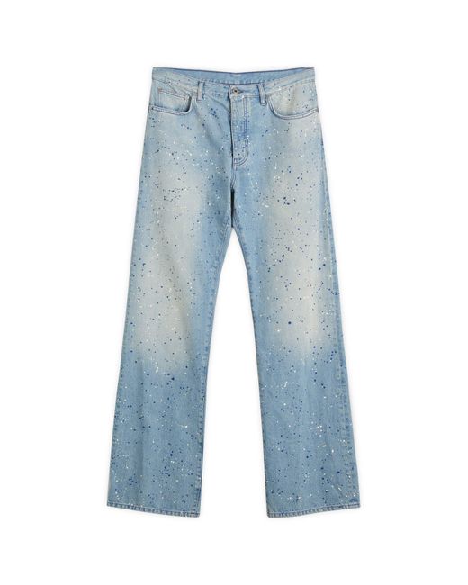 Off-White c/o Virgil Abloh Blue Paint Denim Relaxed Jeans for men