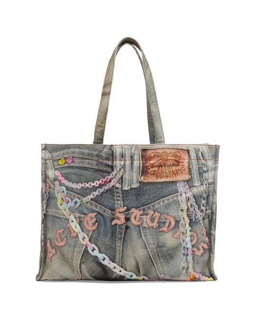 【関税&送料込】Acne Studios Borsa Shopping Acne Studios Logo Shopper With Kawaii Chains | Lyst