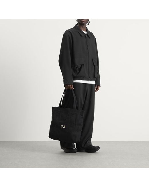 Y-3 Black Canvas Tote Bag for men