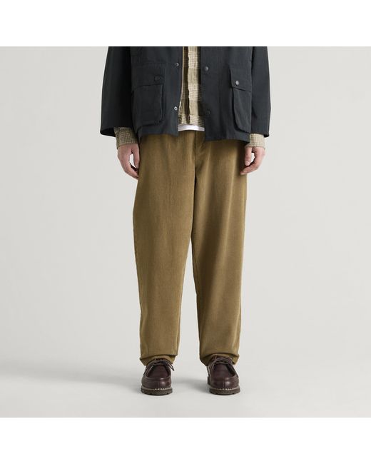 Barbour Green Cord Relaxed Fit Trousers for men
